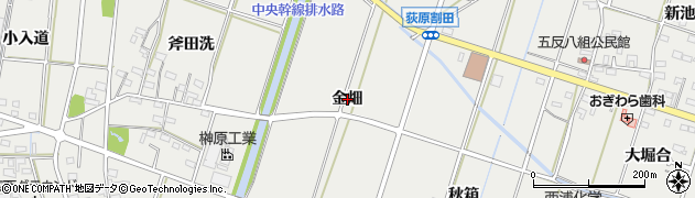 愛知県西尾市吉良町荻原（金畑）周辺の地図