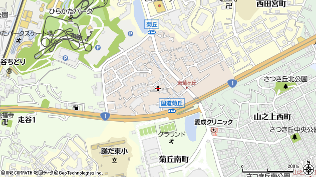 〒573-0091 大阪府枚方市菊丘町の地図