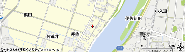愛知県西尾市一色町大塚下古新109周辺の地図
