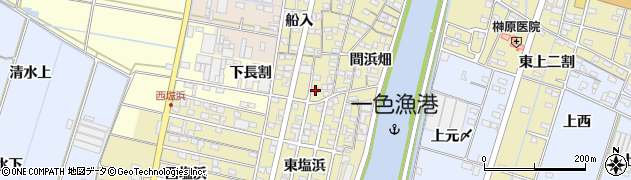 愛知県西尾市一色町一色東塩浜76周辺の地図