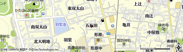 愛知県蒲郡市形原町五反田周辺の地図