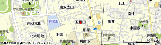 愛知県蒲郡市形原町（五反田）周辺の地図