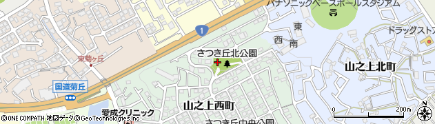 大阪府枚方市山之上西町6周辺の地図