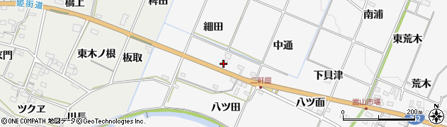 愛知県豊橋市嵩山町（細田）周辺の地図