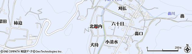 愛知県西尾市西幡豆町（北門内）周辺の地図