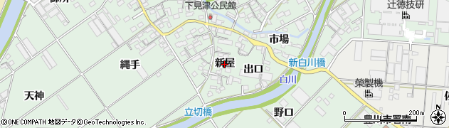 愛知県豊川市御津町下佐脇（新屋）周辺の地図