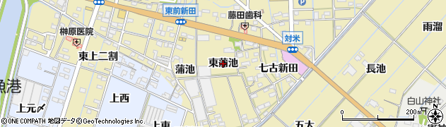 愛知県西尾市一色町対米（東蒲池）周辺の地図