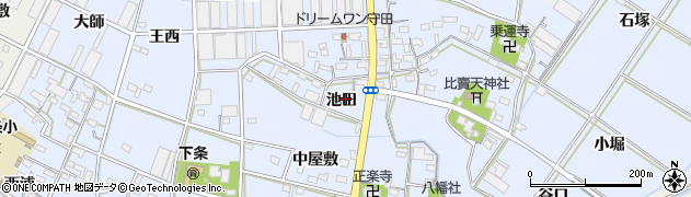 愛知県豊橋市下条東町（池田）周辺の地図