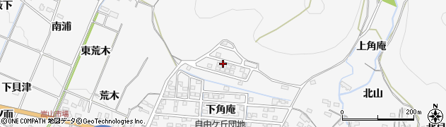 愛知県豊橋市嵩山町（下角庵）周辺の地図