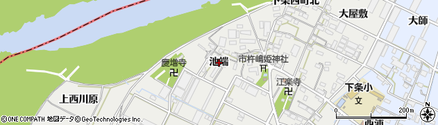 愛知県豊橋市下条西町（池端）周辺の地図