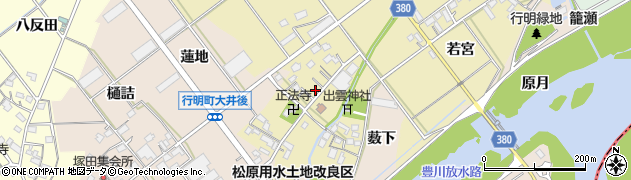 愛知県豊川市柑子町五反田周辺の地図