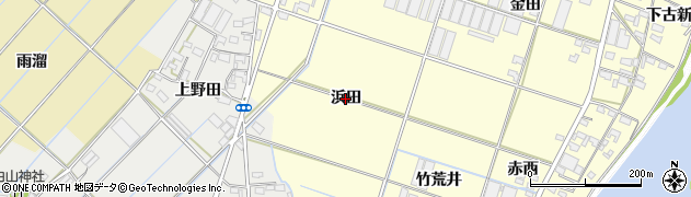 愛知県西尾市一色町大塚（浜田）周辺の地図