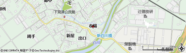 愛知県豊川市御津町下佐脇市場周辺の地図