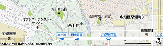 兵庫県姫路市大津区西土井45周辺の地図