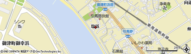 愛知県豊川市御津町御馬塩浜周辺の地図