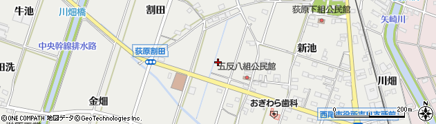 愛知県西尾市吉良町荻原（下川田）周辺の地図
