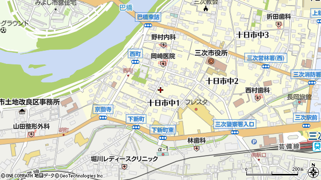 〒728-0012 広島県三次市十日市中の地図