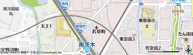 大阪府茨木市若草町周辺の地図