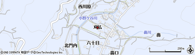 愛知県西尾市西幡豆町（刈払）周辺の地図