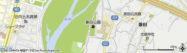 兼田公園周辺の地図