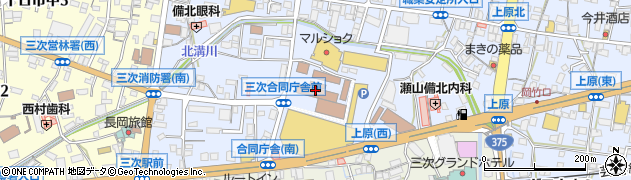 広島県三次庁舎　北部病害虫防除所周辺の地図