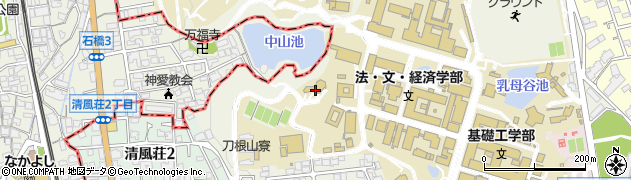 大阪大学　待兼山会館周辺の地図