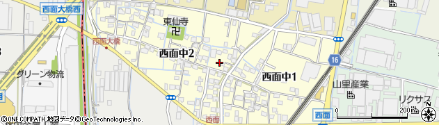 大阪府高槻市西面中周辺の地図