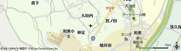 京都府和束町（相楽郡）園（大垣内）周辺の地図
