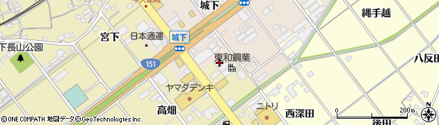 愛知県豊川市牛久保町城下45周辺の地図