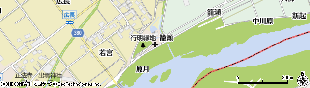 愛知県豊川市行明町（原月）周辺の地図