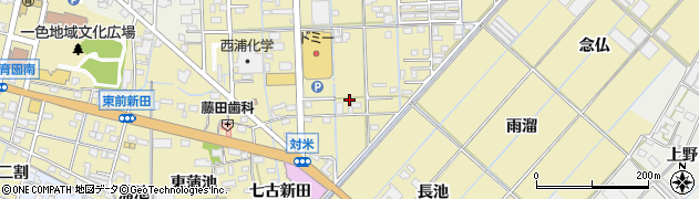 愛知県西尾市一色町対米（九郎左）周辺の地図