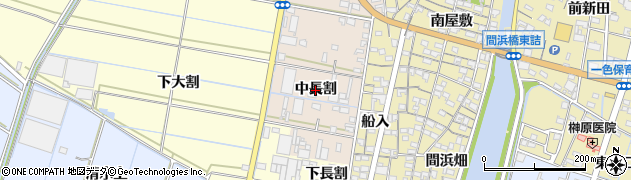 愛知県西尾市一色町味浜（中長割）周辺の地図