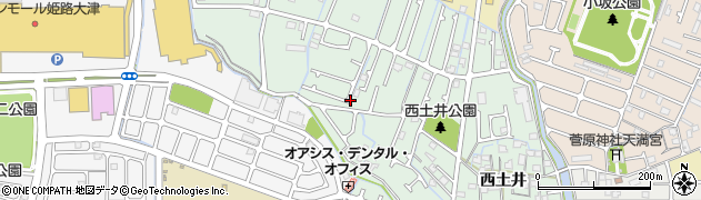兵庫県姫路市大津区西土井周辺の地図