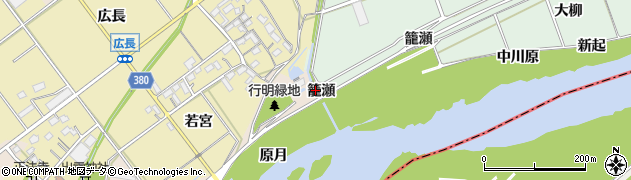 愛知県豊川市行明町（籠瀬）周辺の地図