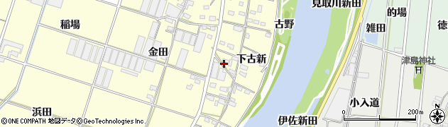 愛知県西尾市一色町大塚下古新77周辺の地図
