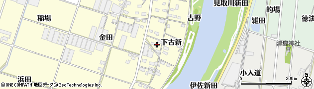 愛知県西尾市一色町大塚下古新75周辺の地図
