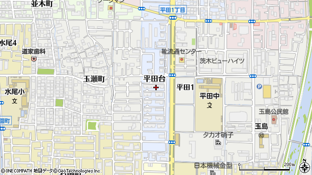 〒567-0849 大阪府茨木市平田台の地図
