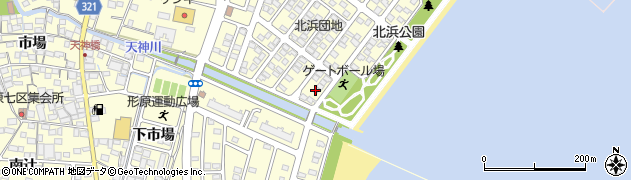 愛知県蒲郡市形原町北浜1周辺の地図