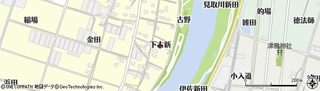 愛知県西尾市一色町大塚（下古新）周辺の地図