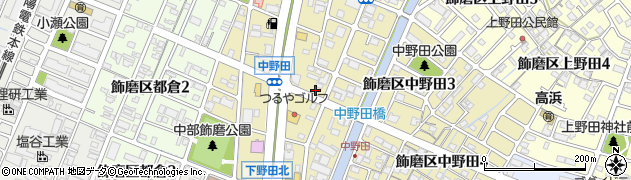 兵庫県姫路市飾磨区中野田周辺の地図