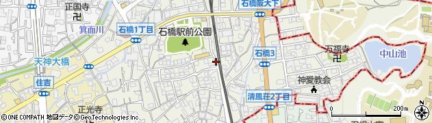大阪府池田市石橋周辺の地図