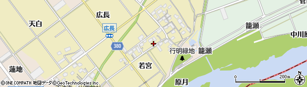 愛知県豊川市柑子町（若宮）周辺の地図