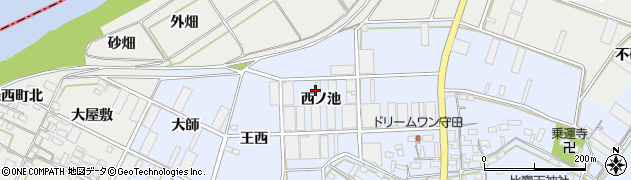 愛知県豊橋市下条東町（西ノ池）周辺の地図