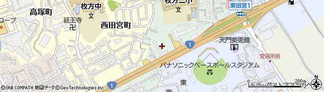 大阪府枚方市田宮本町13周辺の地図