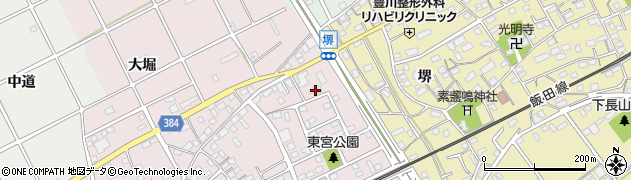 愛知県豊川市篠束町（東宮）周辺の地図