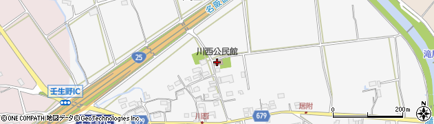 川西公民館周辺の地図