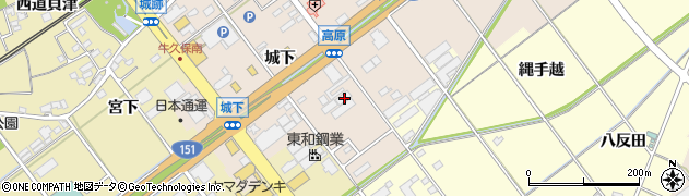 愛知県豊川市牛久保町城下5周辺の地図