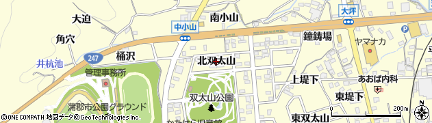 愛知県蒲郡市形原町（北双太山）周辺の地図