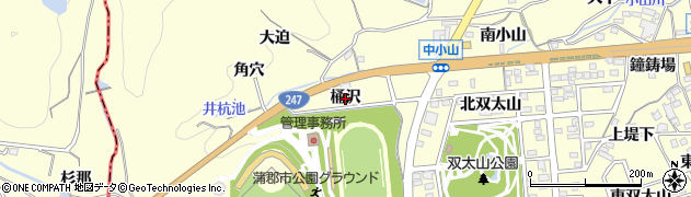 愛知県蒲郡市形原町（桶沢）周辺の地図