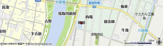 愛知県西尾市吉良町富田（雑田）周辺の地図
